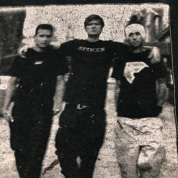 2002 Blink 182 Pop Disaster Tour Shirt Medium Black Faded Thrashed Photo Tee - Picture 7 of 16